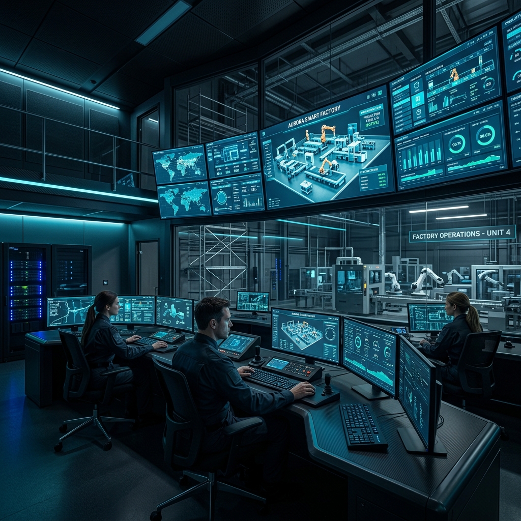 Futuristic Industrial Control Room
